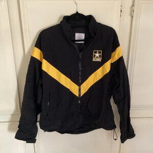 US ARMY APFU Jacket Army Black and Gold PT Fitness Windbreaker Men’s Medium